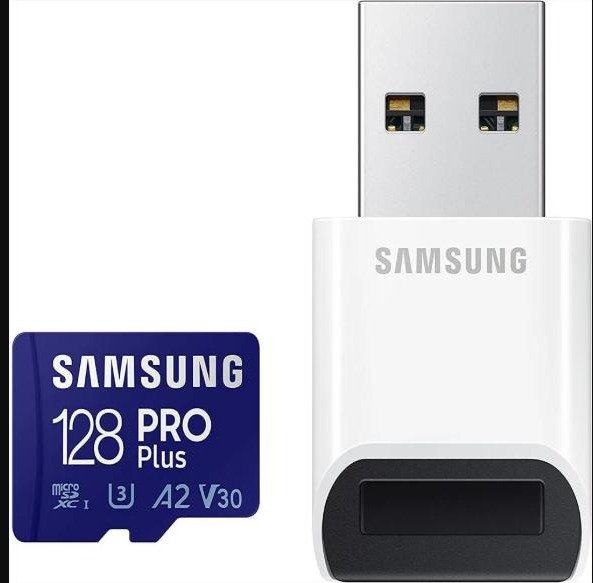 Memoria microSD 128 GB Clase 10 U3 con adaptador SD para video 4K