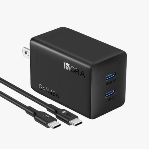 Cargador de pared 1Hora 45W GaN USB-C doble puerto