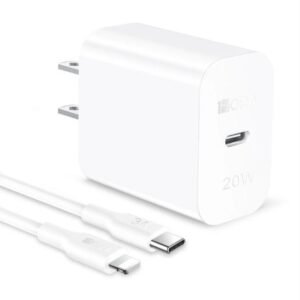 Cargador de pared 1Hora GaN 20W con cable USB-C/Lightning 3A